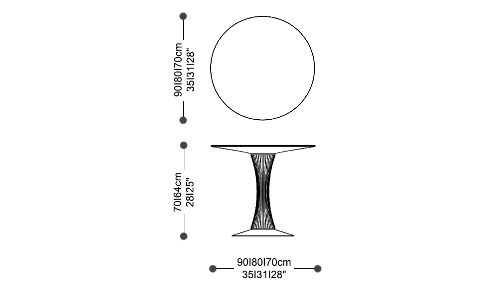 Imagem das dimensões principais do produto